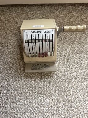 Vintage Mechanical Check Machine - Beige